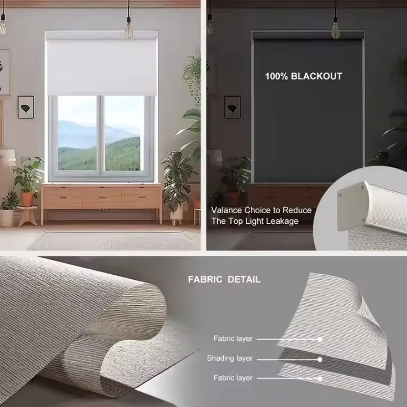 2026 New Style Customized Size100% Blackout And Fireproof Fabric Homekit Motor Connect Alexa Motorized Roller Blinds For Windows
