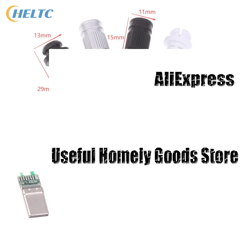2/5Pcs USB3.1 24Pin Type-C Male 5 Solder Joints For Mobile Phone Fast Charging C To C With CC Solder Pad Repair DIY Data Plug