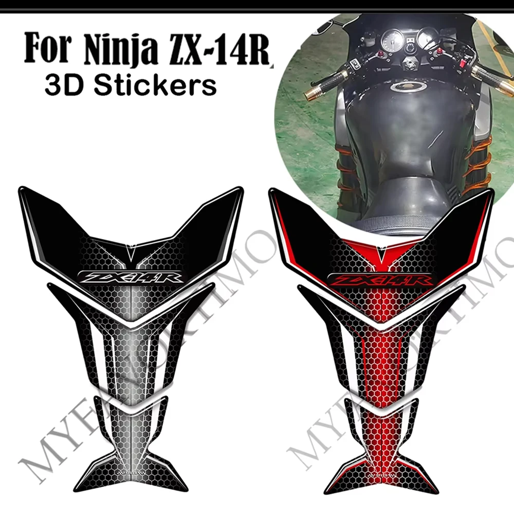 

For Ninja ZX-14R ZX14R ZX 14R Motorcycle Tank Pad Gas Fuel Oil Kit Knee Fish Bone Fairing Fender Stickers Decals