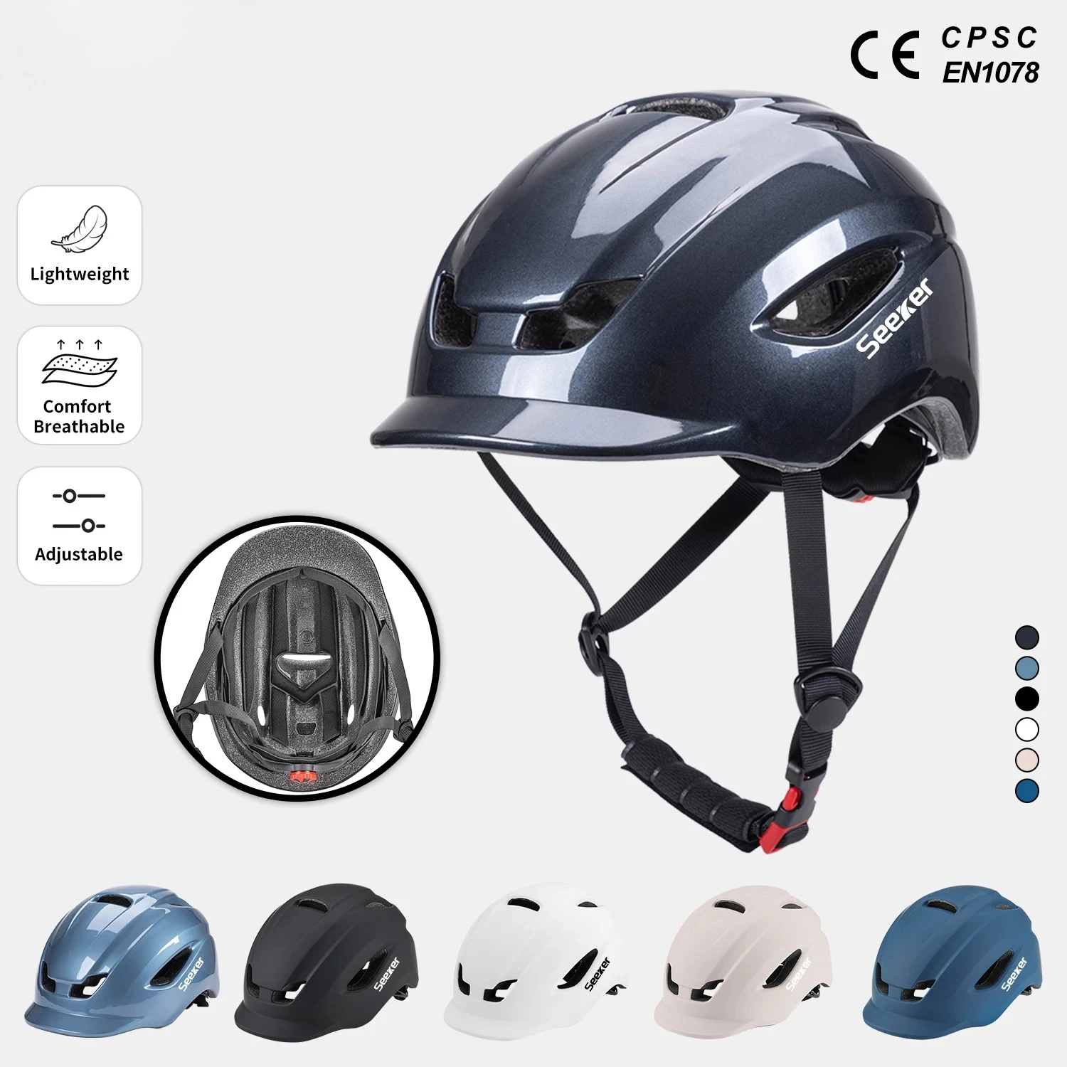 

Bicycle Helmet Men And Women Integrated Lightweight City Commuter Cycling Helmet Adult Outdoor Highway Bicycle Helmets