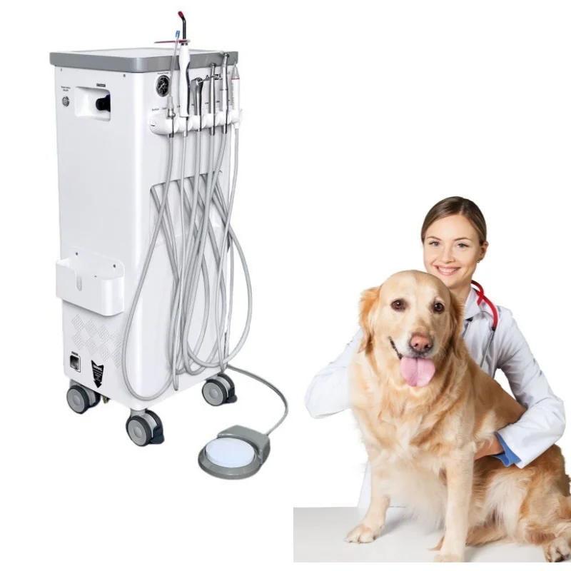 Veterinary den--tal equipment pet tooth treatment machine move at will vet use pet den--tal treatment unit with compressor