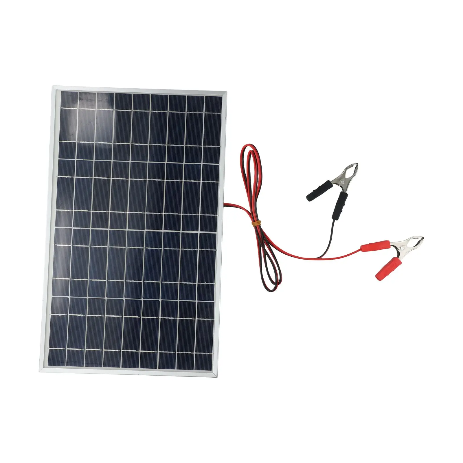 15W 12V Monocrystalline Portable Solar Panel With DC For Alligator Clips Kit For Outdoors Compact Design High Conversion Rate