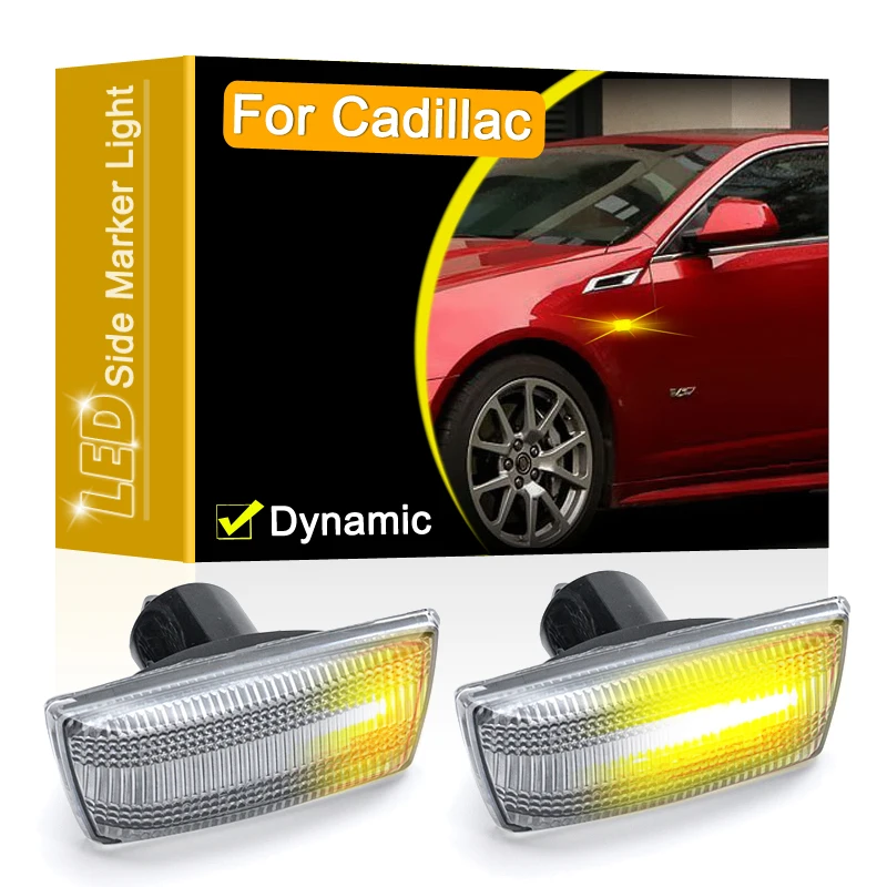 12V Clear Lens Dynamic LED Side Marker Lamp Assembly For Cadillac BLS 2005-2009 CTS 2008-2013 Blinker Turn Signal Light