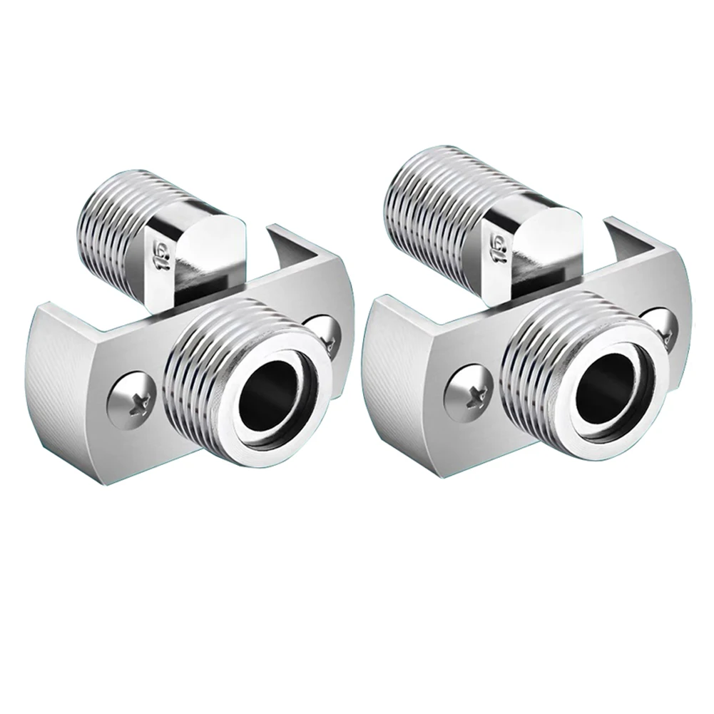 Silver Wall Mounted Faucet Angled Curved Foot Adjustable Eccentric Screw Corner Tap Adapter For Shower Valve Replacement Part