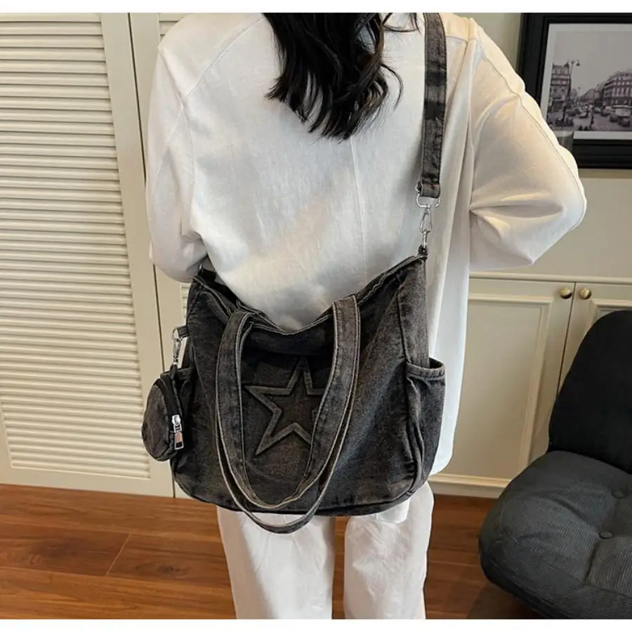 

Tote shoulder bag, frosted bag, commuter bag, women's retro, simple, large capacity, wear-resistant