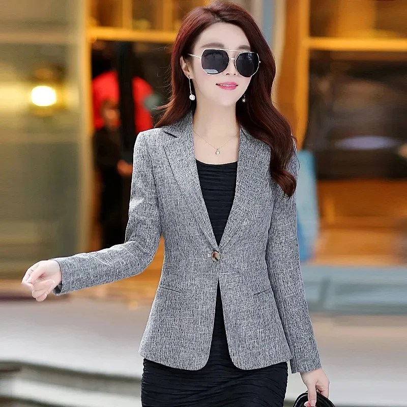 2024 Women Blazer Office Ladies Elegant Outwear Long Sleeve Work Wear Classy Female Pink Suit Coat African Autumn Fashion