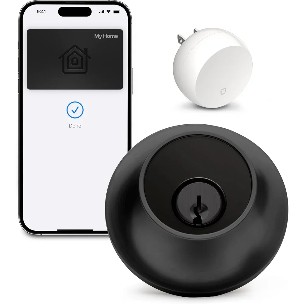 

Lock+ Connect Wi-Fi Smart Lock plus Apple Home Keys - Remotely Control from Anywhere - includes Key Fobs - Works with iOS