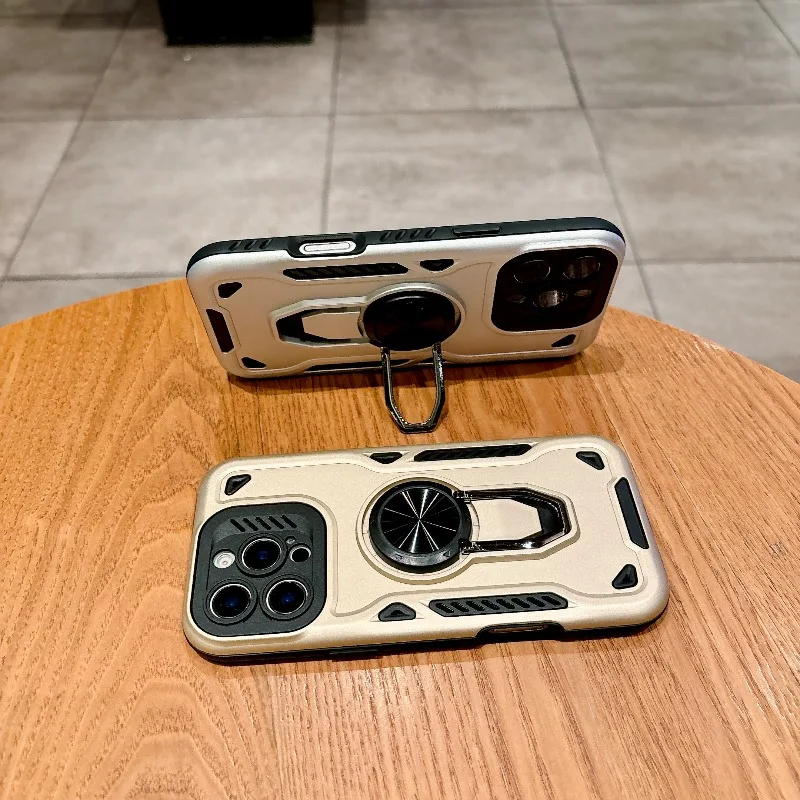 مدرعة فاخرة 360 ° حافظة حماية 2 في 1 بحلقة معدنية دوارة، مناسبة لهاتف آيفون 11 12 13 14 15 16 17 Air Pro Max plus #5