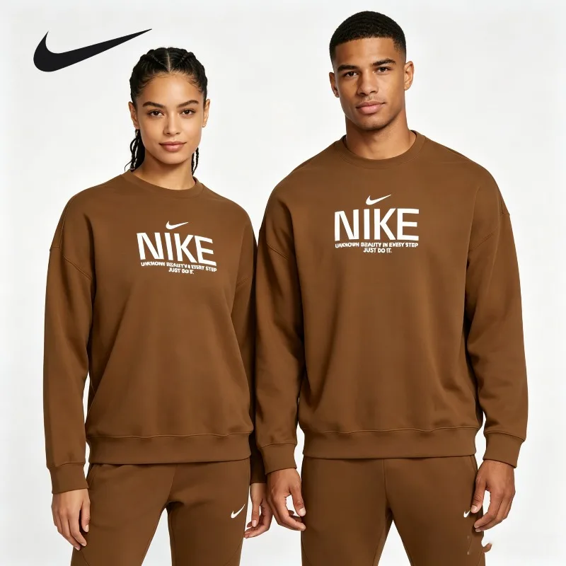 Nike Elastic Waist Sweatshirt Loose Stretch Fabric Cross Training Workout Daily PulloverIM9355-235 1PCS