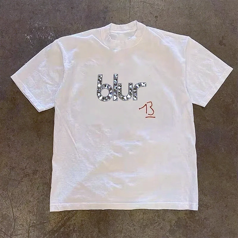 

Unisex "Blur" Sequin Letter Printed T-Shirt | Simple Style 100% Cotton Short Sleeve | Fashion Casual Trend Top
