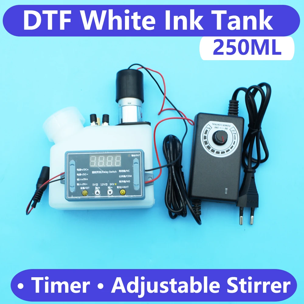 DTG DTF White Ink Box With Mixer Stirrer Timer Adjustable Voltage Power Supply DTF Ink Tank For Epson L1800 L805 L18050 L8050