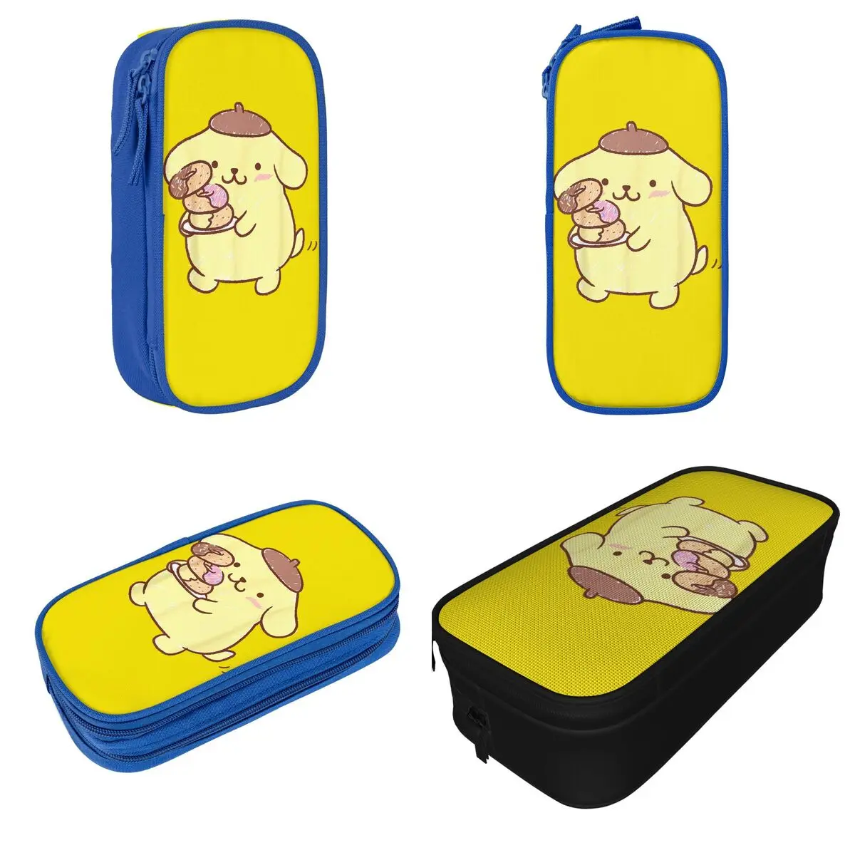 Pompompurin Donuts Pencil Cases Pen Box Bag for Student Large Storage Students School Gifts Pencil Box