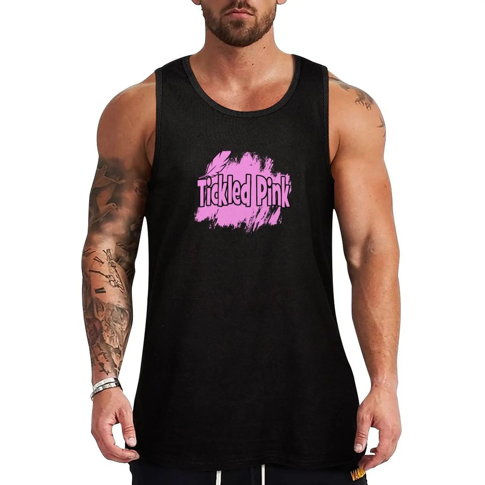 

Tickled Pink Tank Top T-shirt man t shirt gym sports vest basketball clothing