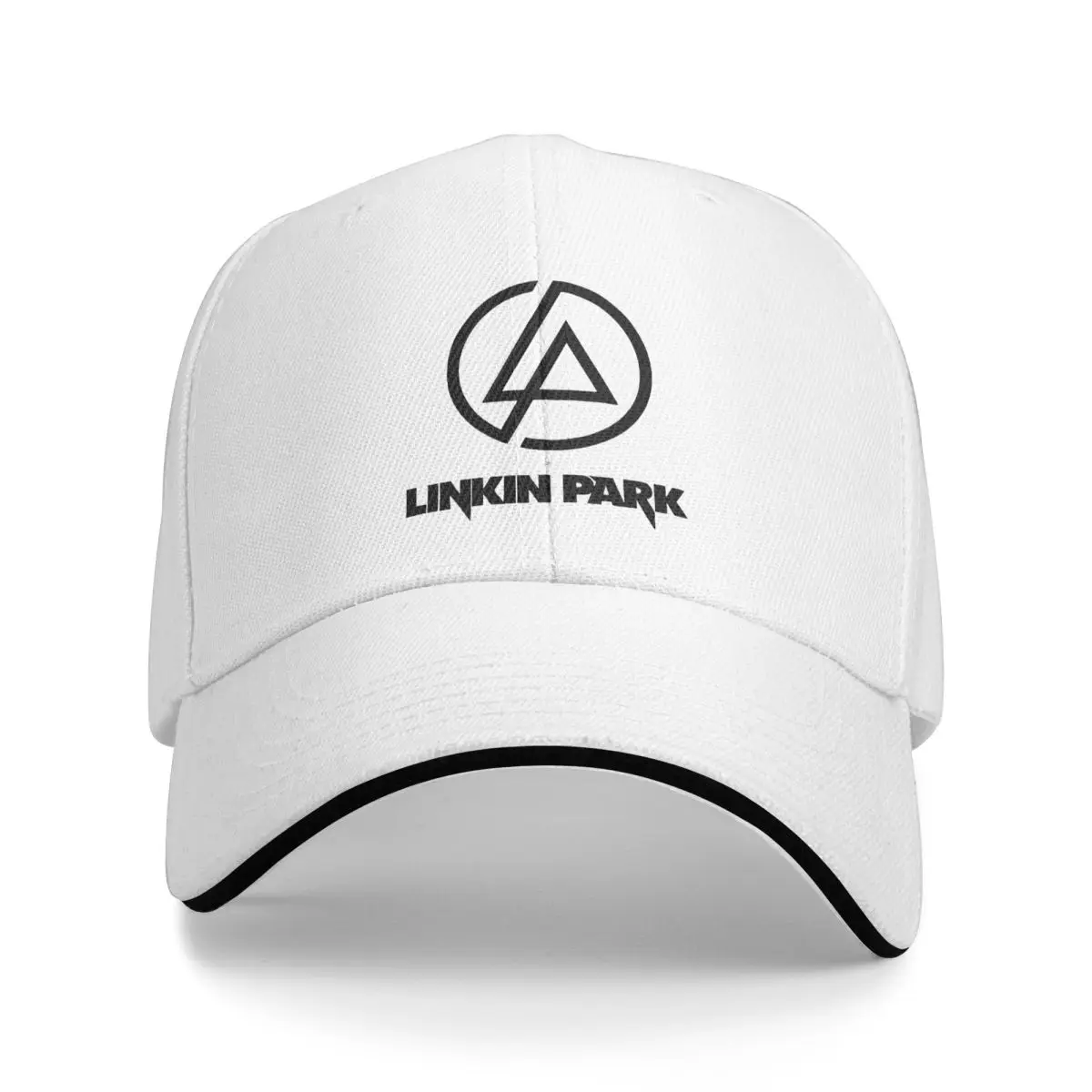 Black Linkinparks Logo Baseball Cap Popular Rock Music Sandwich Hats Unisex Style Polyester Headwear Sport