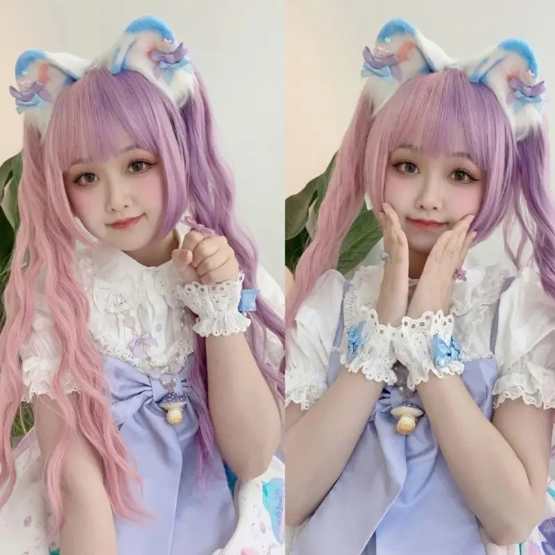 N5KB Wolf Ears Kitten Handmade Animal Cartoon Kitten Headband Peler Hoop para mascaradas