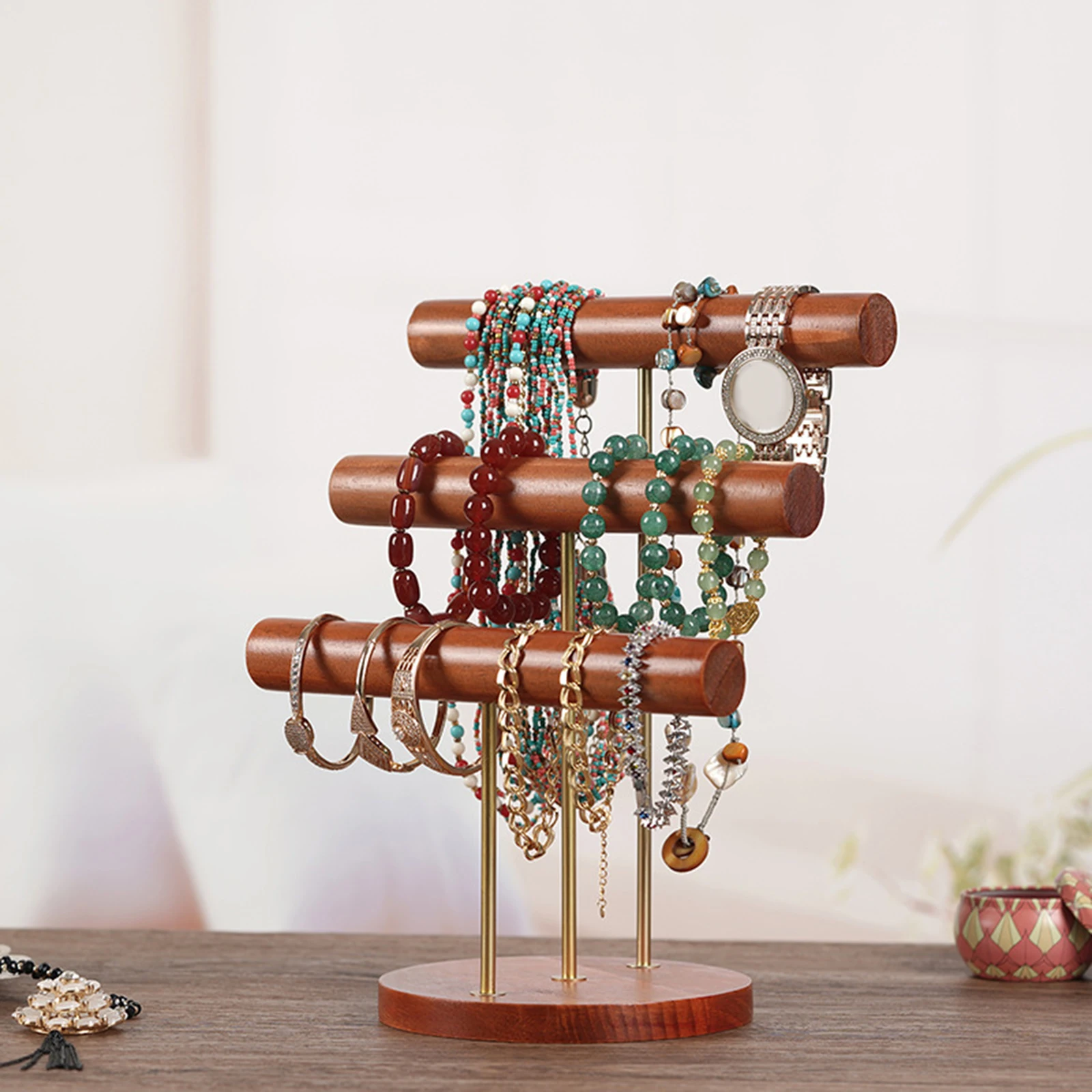 

Jewelry Organizer Desktop Fashion Bangle Holder for Bangle Watch Hair Band Scrunchies Bracelet Necklace Home Office Organization