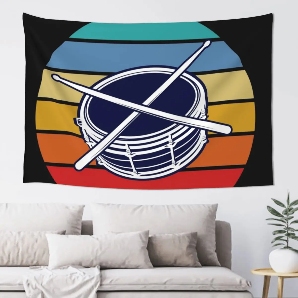 

Snare Drumsticks Drummer Gift Retro Tapestry Funny Room Aesthetic Decor Aesthetic Room Decors Tapestry