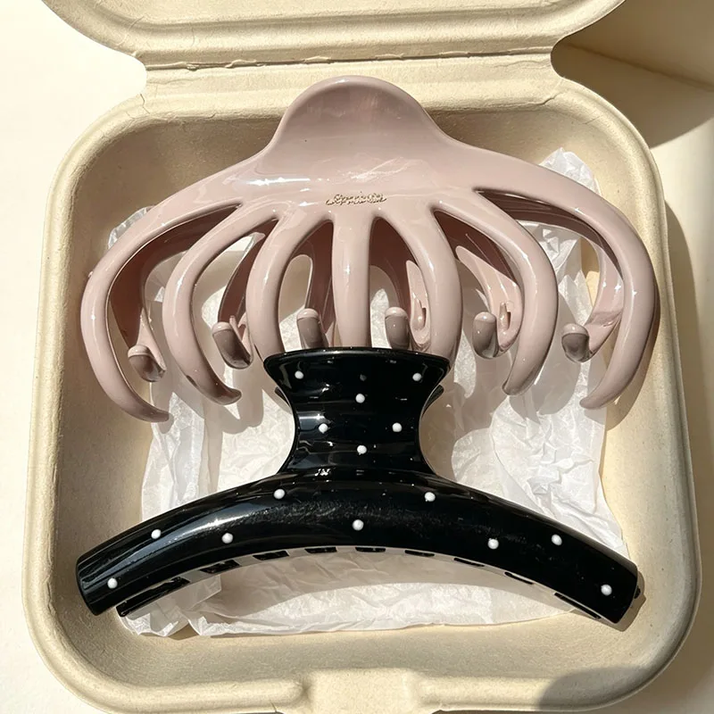 Retro Hawaii Unregelmäßige Strand-Haarklammer für Frauen, Trendige Blumen-Haarspange, Krabben-Haarspange für den Hinterkopf, Party-Haaraccessoires – Detail 4