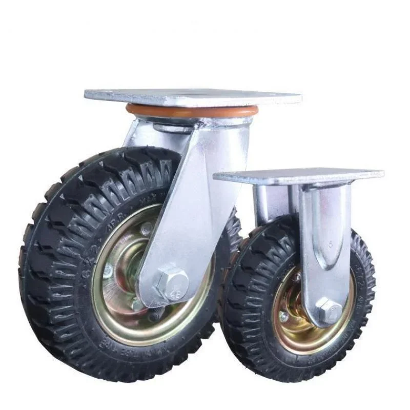 1pcs-10 Inch Caster Pneumatic Wheel/inflatable Tire Rubber Caster Trolley Wheel Silent Heavy Duty Wheel 3