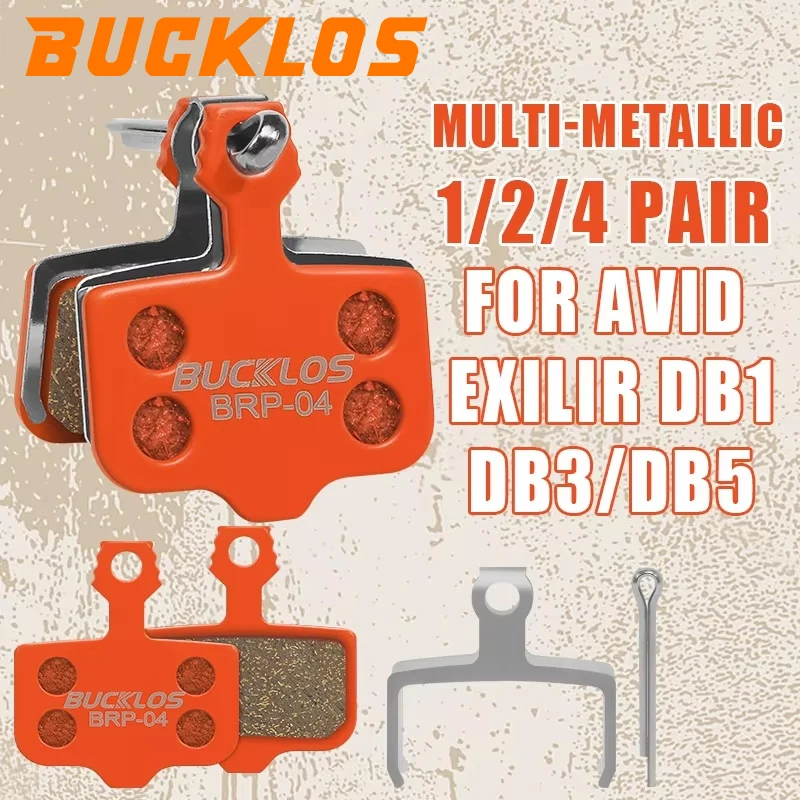 BUCKLOS Multi-Metallic Bike Brake Pads for SRAM LEVEL AVID ELIXIR Bicycle Hydraulic Brake Pad Heat Dissipation Bike Brake Pad