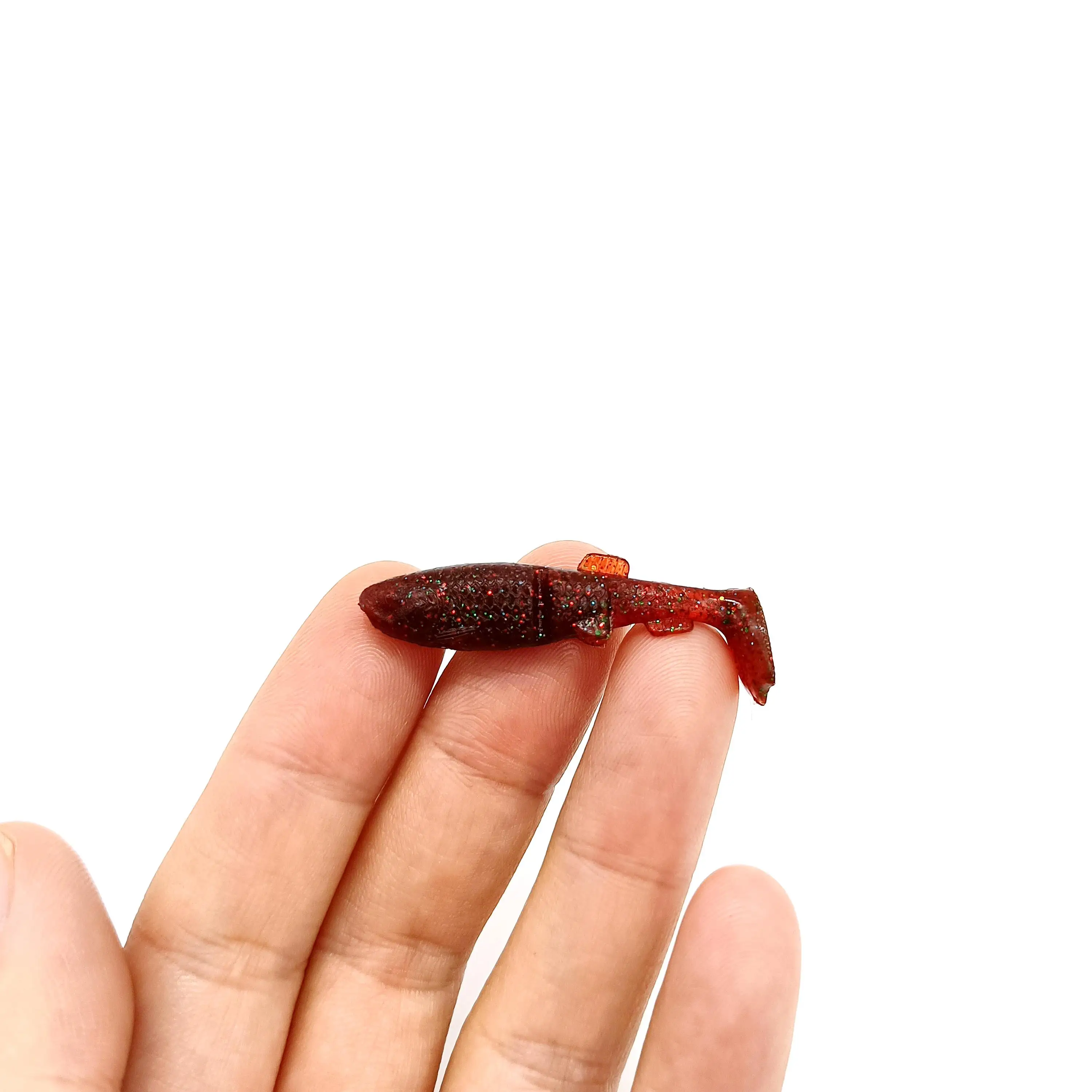 DUODUOYU 12PCS Mini T-Schwanz Weiche Angeln Locken 1g/40mm PVC Kleine Fisch Silikon Swimbait wobbler Für Hecht Bass Shad Angelgerät – Detail 4