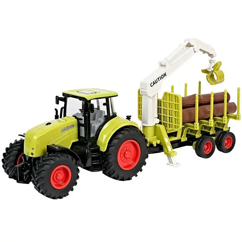 Large Sound And Light Farm Tractor, Water Spray Crane, Wood Transport Vehicle, Children\'s Engineering Car Model Toy