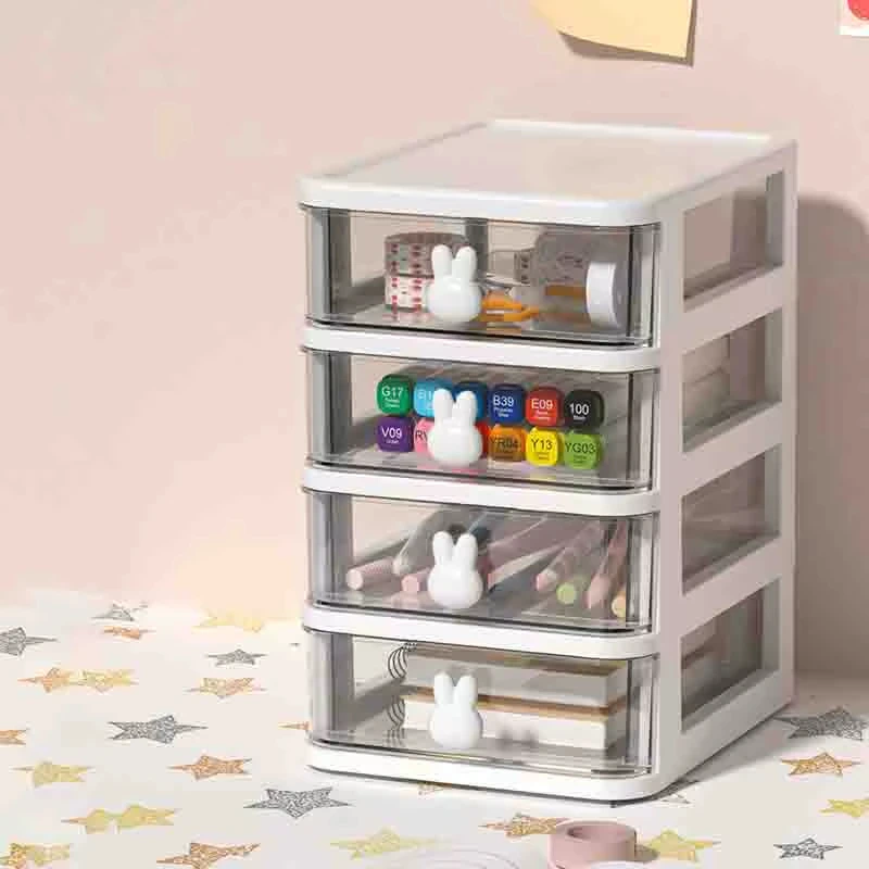 Transparent Stackable Drawer Unit with 2 to 5 Levels for Desk and Bedroom Model B