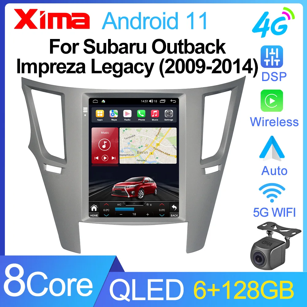 XIMA XV6 Android 11 auto Car Radio For Subaru Outback Impreza Legacy 2009-2014 LHD Car Multimedia Tesla Vetical gps Navi Stereos