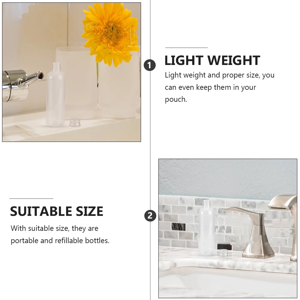 10 個の空のプラスチックボトル詰め替え可能な旅行用液体容器シャンプーローションサンプルポータブルホルダー用