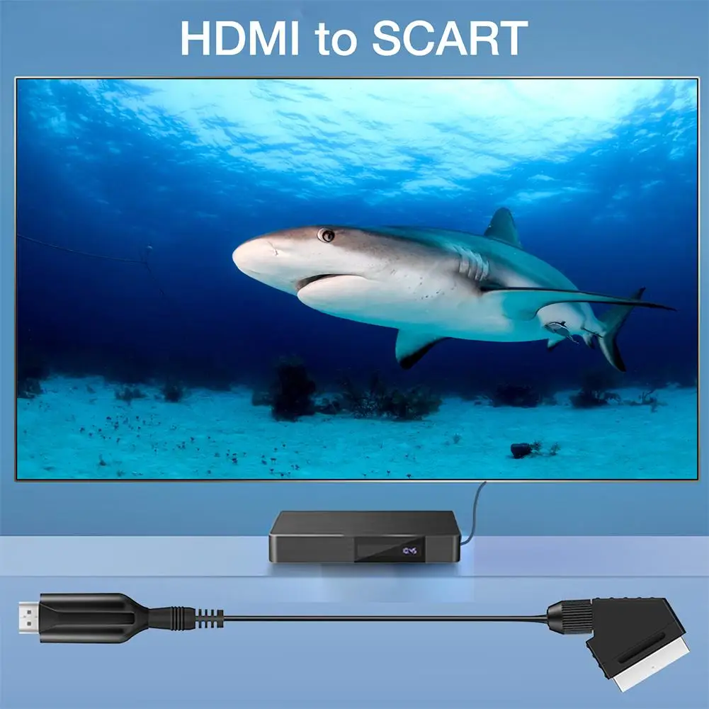 D771 scart para hdmi-adaptador de áudio e vídeo conversor compatível para hdtv stb vhs dvd 1 metro cabo de conversão