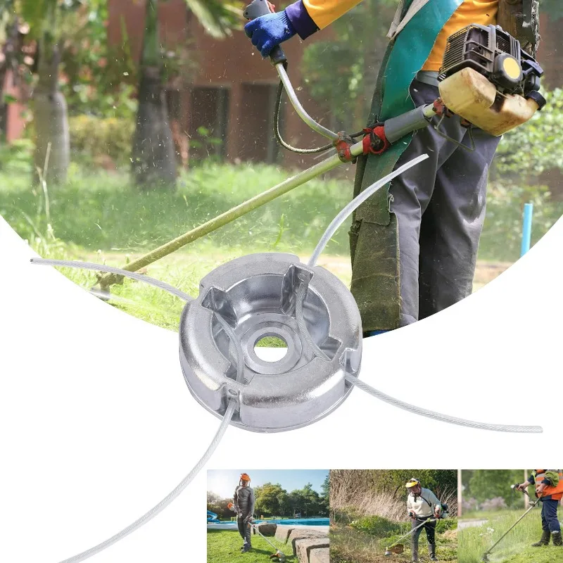 1pcs Universal Alloy Lawn Mower Replace Part Aluminum Mower Head with Nylon Steel Lawn Mowing Line for Agricultural Garden