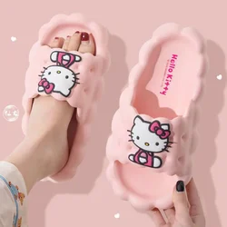 Zapatillas de Anime Sanrio Hello Kitty para mujer, pantuflas de interior, Comzy, zapatillas planas antideslizantes para casa, toboganes para parejas, primavera y verano