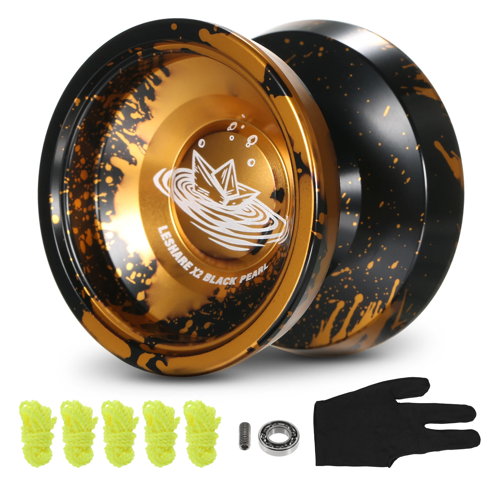 2 Pack Aluminum Yoyo Balls Competitive Yo Yo Gift with Bearing Strings and Gloves