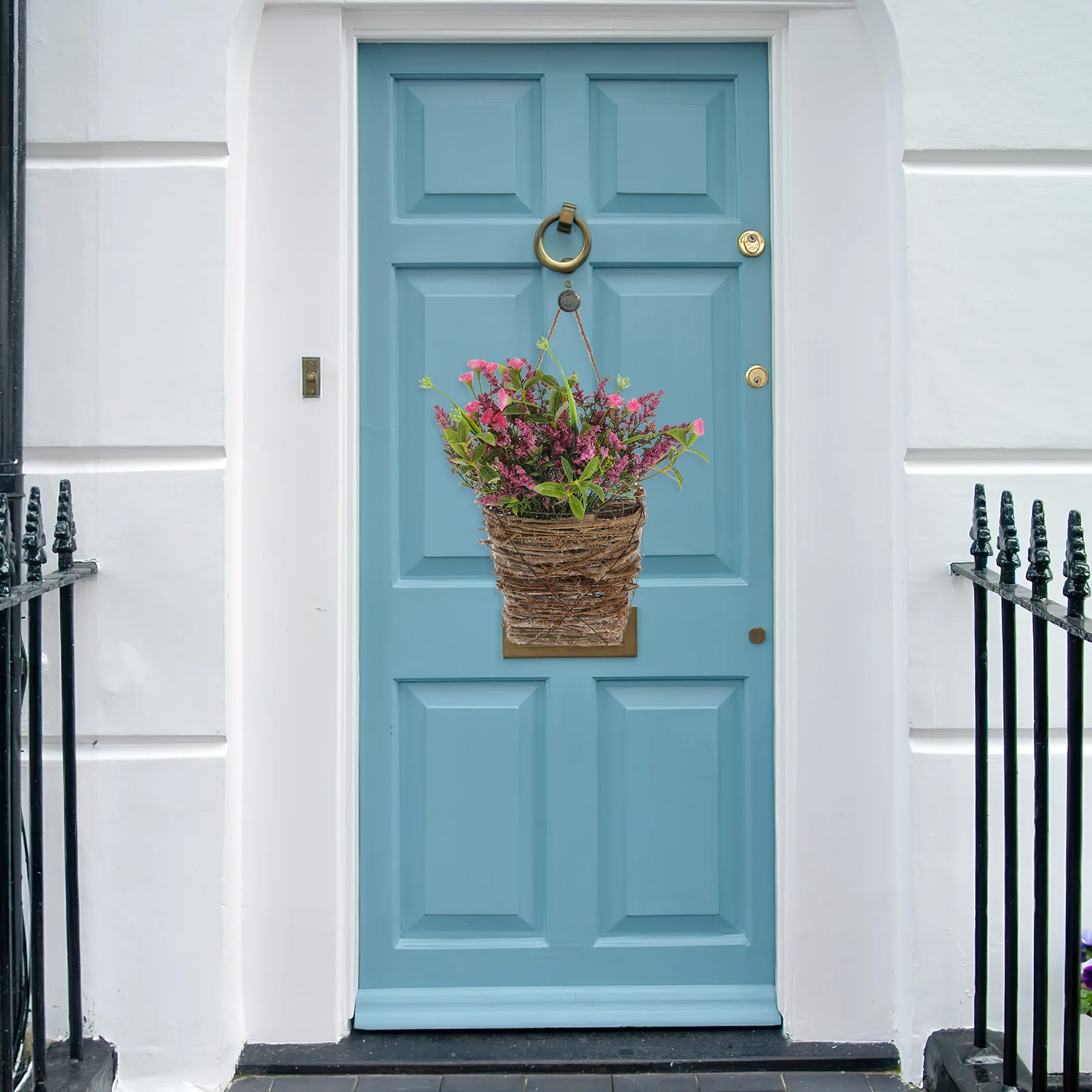 

Artificial Flowers Hydrangea Baskets Hanging Eucalyptus Simulation Iron Wire Decor Home Flower Rattan Vines Long