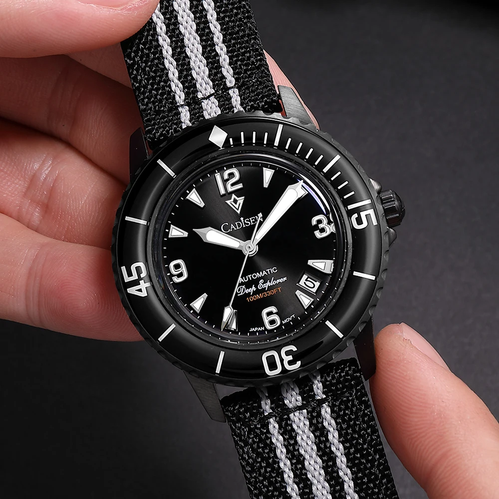 Men's Automatic Mechanical Watch with Canvas Strap
