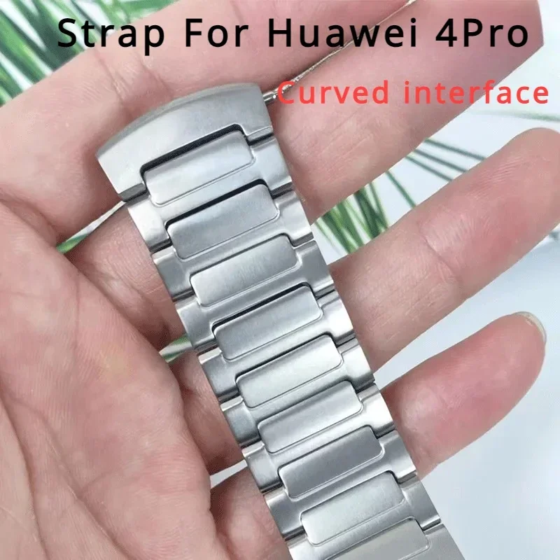 No Gaps Titanium Alloy Strap for Huawei Watch 4Pro Mars, 72g Watchband Bracelet Wristbands Belt Accessorie, Silver / Blue Color