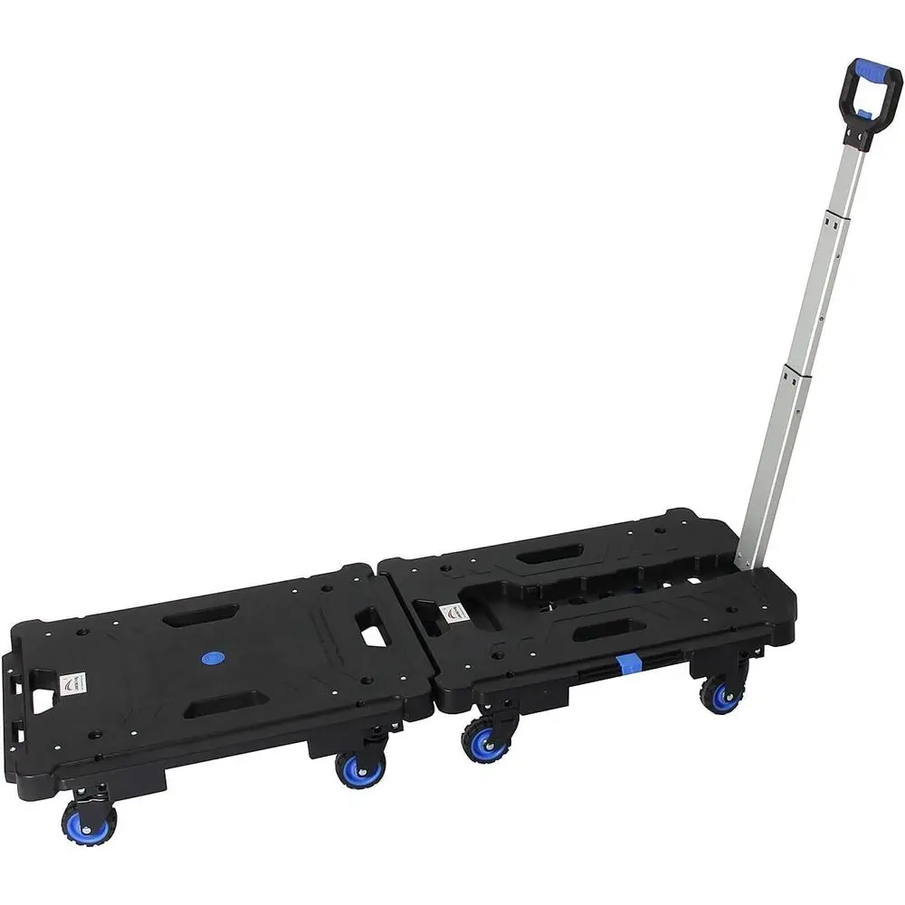 Juego de carritos con plataforma plegable: paquete de 2, carritos con ruedas ajustables para un fácil montaje (24,4x17,7 + 24,2x18,1)