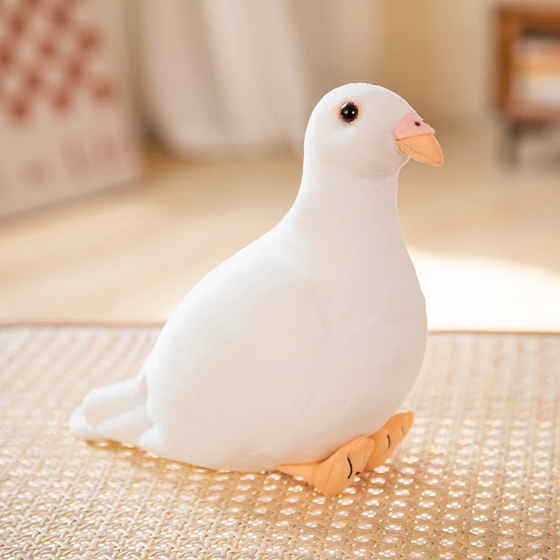 リアルな鳩ぬいぐるみ高品質ソフトリアルなグレーヒル白鳩鳥ぬいぐるみ