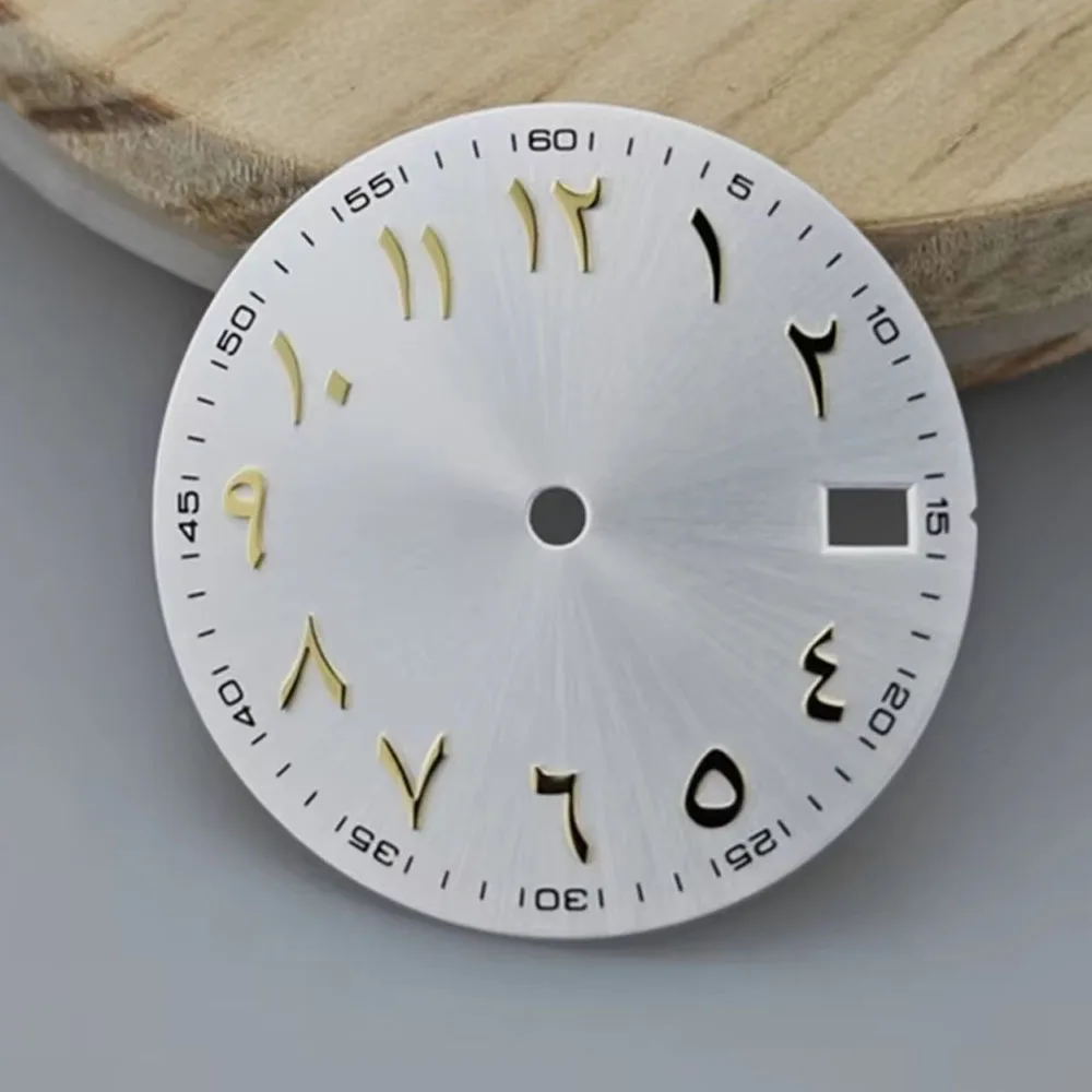 

NH35 Dial 28.5mm Arabic Letter Numerals Watch Dial No Luminous For NH35 NH36 Movements Single Calendar Watch Faces Accessories