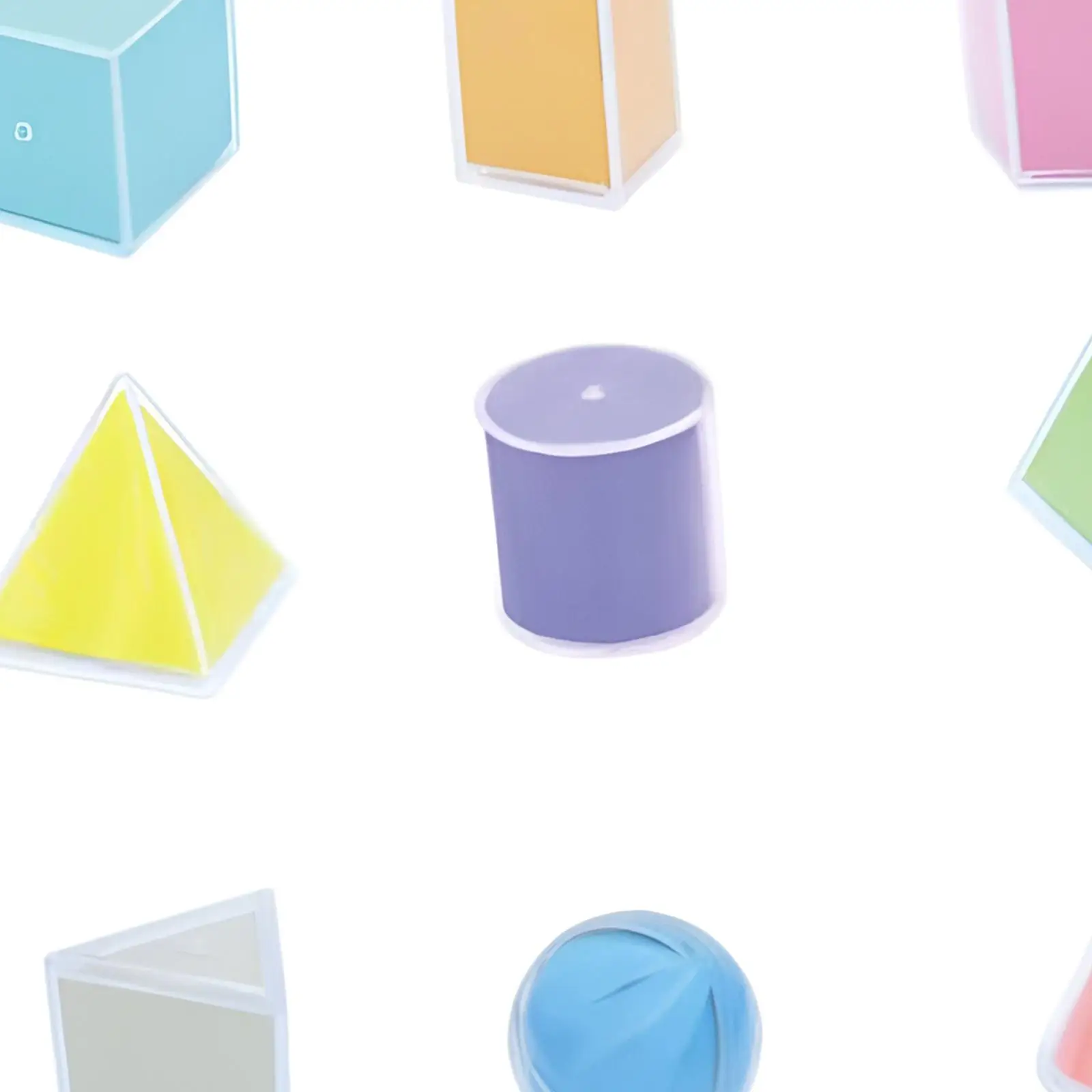 9x Transparent Geometric Shapes Math Toy Shape Color Sorting Toy for Homeschool Math Games Teacher Aids Math Helper Children