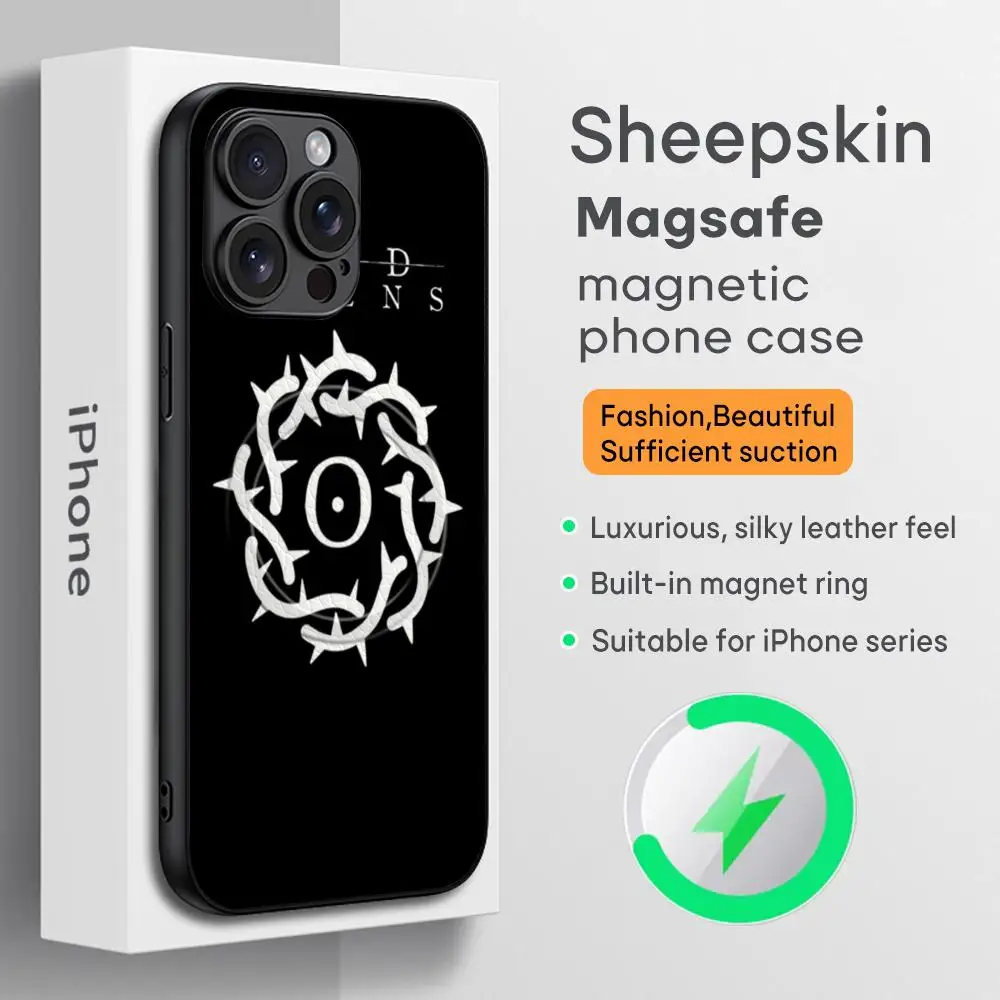 Bad COOL O-OmenS Round ThorNS Phone Case For iPhone 16 15 14 13 12 11 Plus Pro Max  High-end Luxury Magsafe Sheepskin