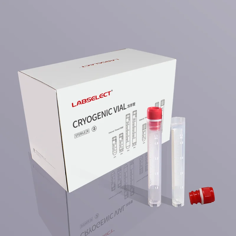 LABSELECT Upright internal rotation cryopreservation tube, 5.0ml Cryogenic Vial, Internal Thread, 50 pieces/pack, CV-002-500-IN