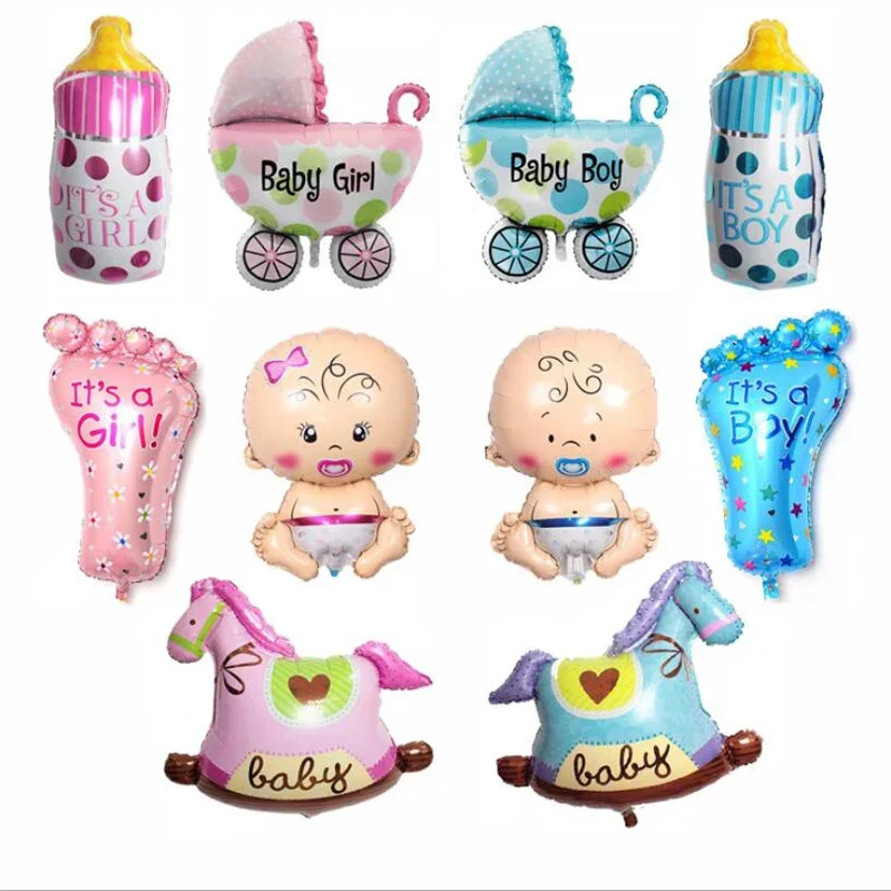 

5pcs Cute baby shower foil balloons Baby Boy girl air Balloons for 1st Birthday Party Decorations Kids toy blue pink Baloon