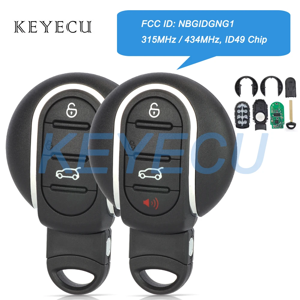 

Keyecu NBGIDGNG1 Smart Remote Car Key Fob 315MHz 434MHz With ID49 Chip For BMW Mini Cooper Countryman Clubman F-Series 2015-2018