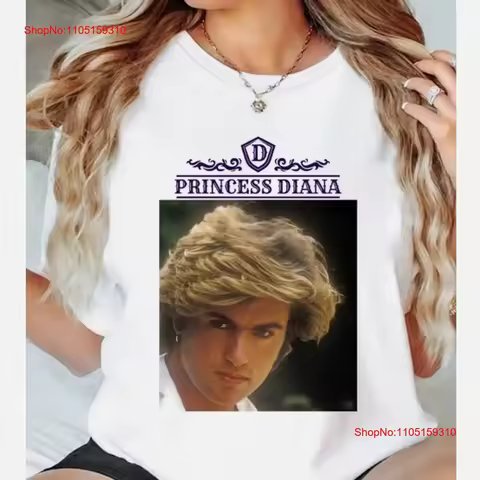 Princess Diana T Shirt George Michael funny vintage Washed Stretched Stylish Top For Everyday Wear graphic streetwear