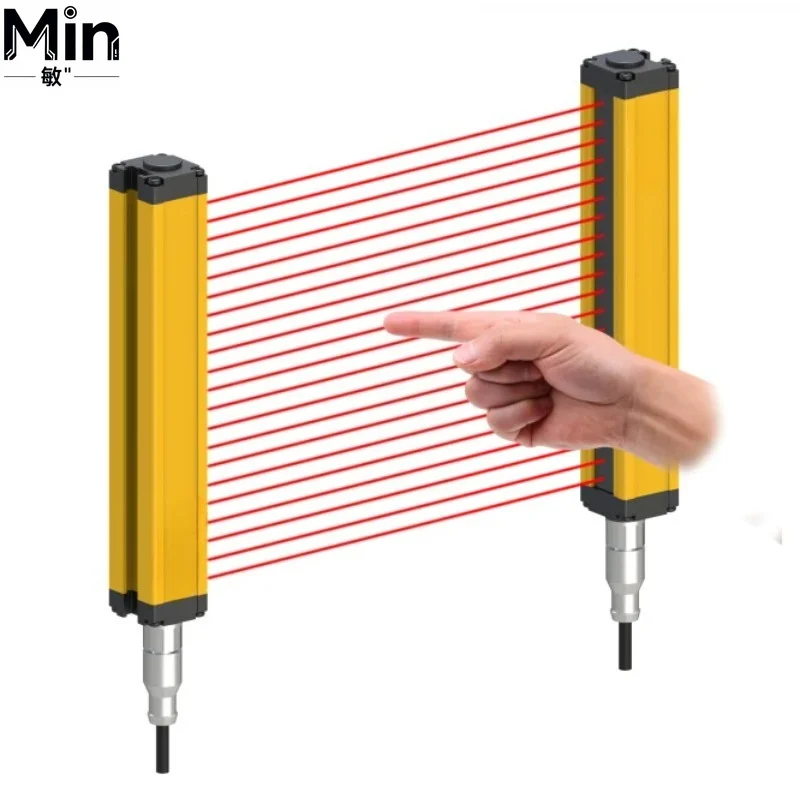 800mm LED Light Curtain Lift Door Detector Safety Sensor NPN PNP Output IP54 with Single Side Controller for Elevator