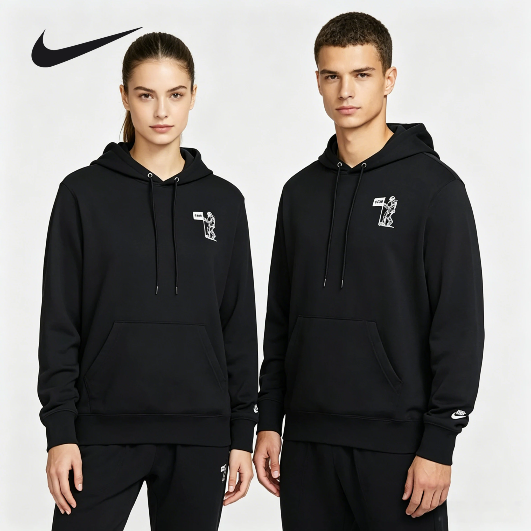 Ropa para hombre de Nike, suéter con capucha deportivo informal clásico, versátil, moderno y cómodo, HQ8595-010