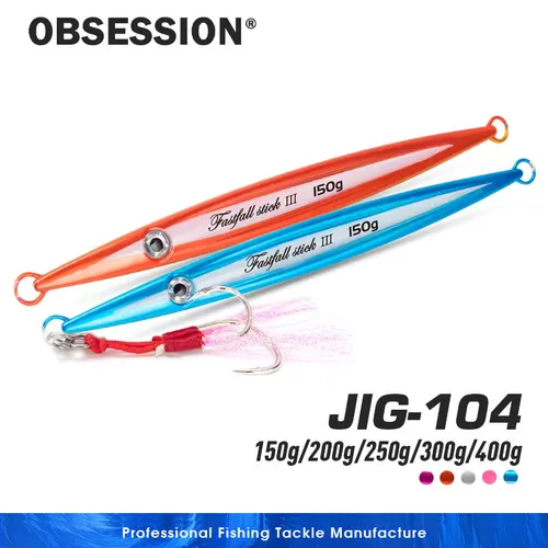 OBSESSION J104 150g 200g 250g 300g 400g Plantilla de Metal pencial simplificada Importación Jigging Master Fishing Super Gangster Stick II Jig