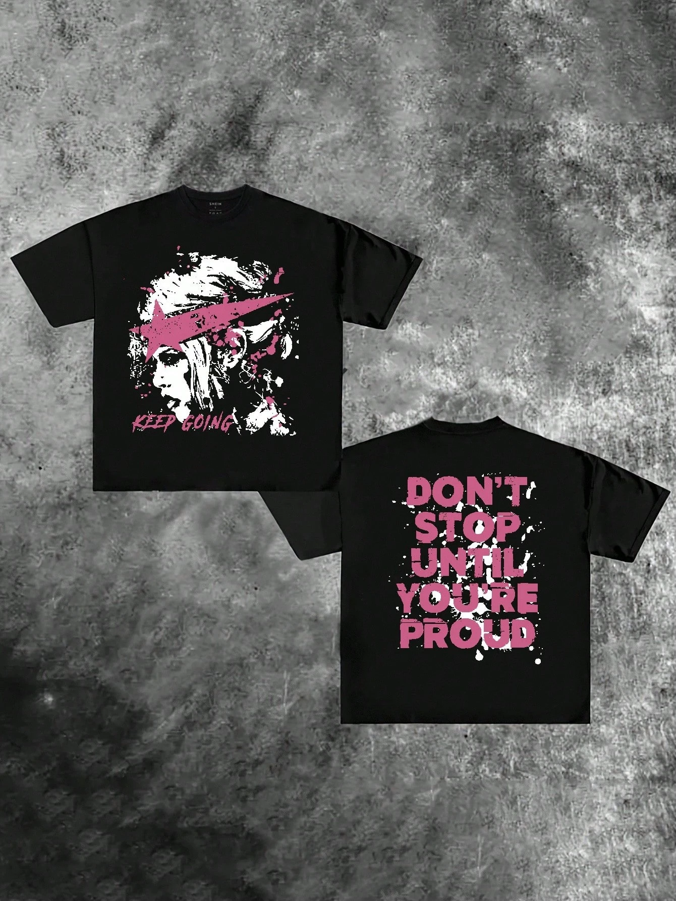 تي شيرت نسائي كاجوال بنمط الشارع الرياضي كبير الحجم بكتف منسدل مع صورة جرافيتي وطباعة جرافيك ملابس هيب هوب للجنسين #2