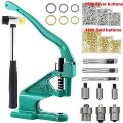 Hand Press Grommet Machine Heavy Duty Grommets Eyelet Tool Kit with 3 Die Handle Cover 3000PCS Grommets & 3PCS Installation Tool